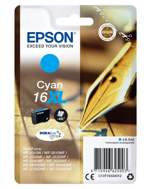 Epson Schwarz Druckerpatrone, Ink Cartr Durabrite Cyan 16XL (C) - Bild 4