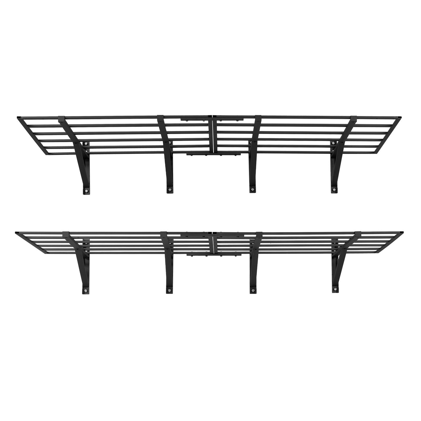 Étagère murale garage 2 niveaux en acier robuste, 4 panneaux 610x914 mm, capacité 725 kg, noir
