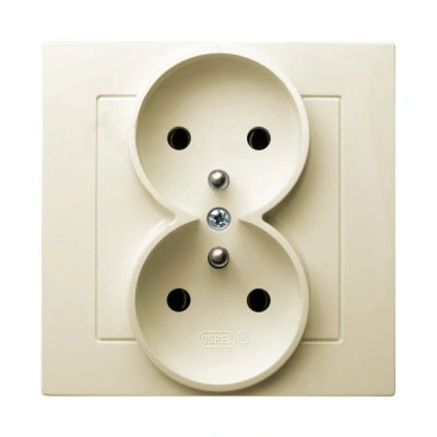 Ospel Beige As Doppelsteckdose Mit/Mit Ecru Gp-2Gz/27