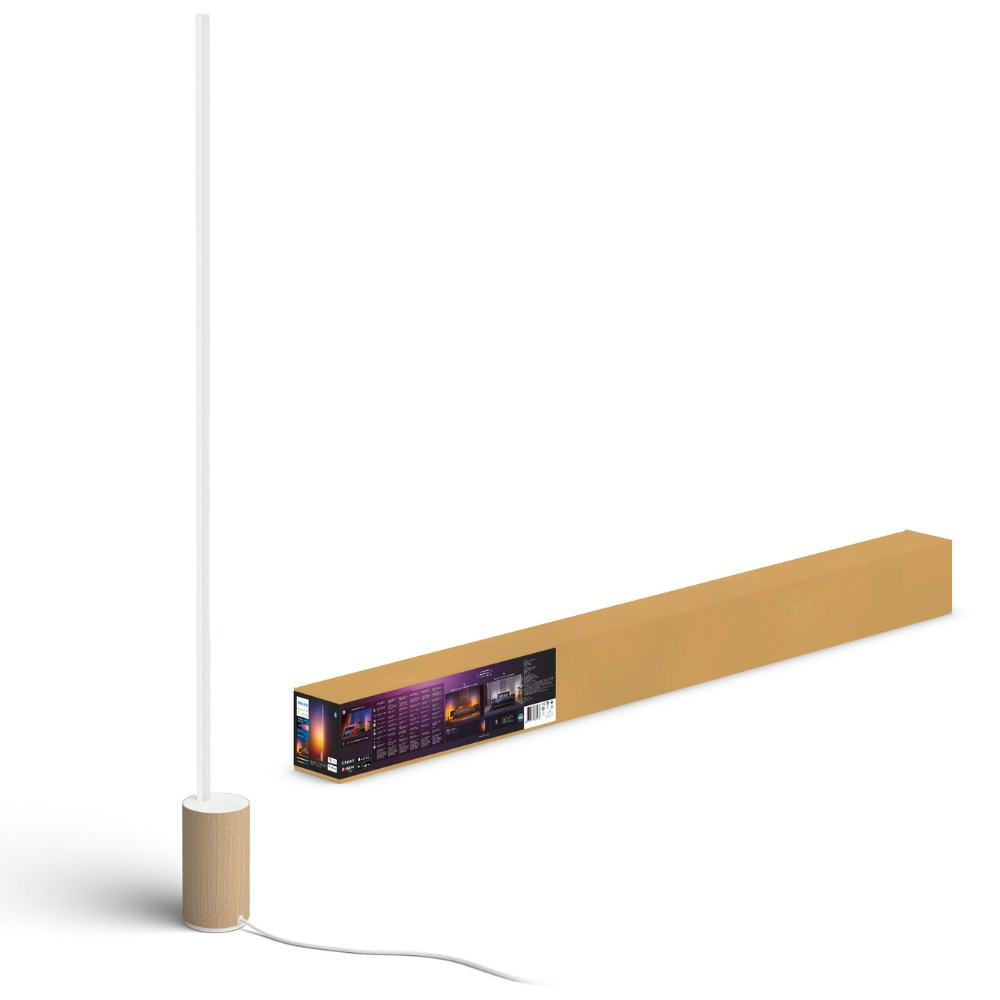 Philips Hue White & Color Ambiance Gradient Signe Stehleuchte Oak - Bild 8