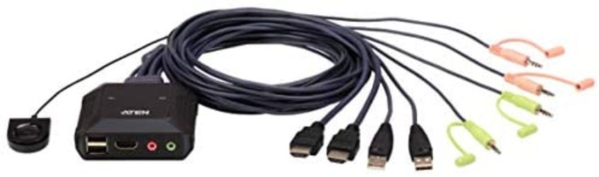 Aten W125987488 CS22H-AT 2-Port USB 4K HDMI Cable KVM  Switch with Remote Po ~E~ - Image 6