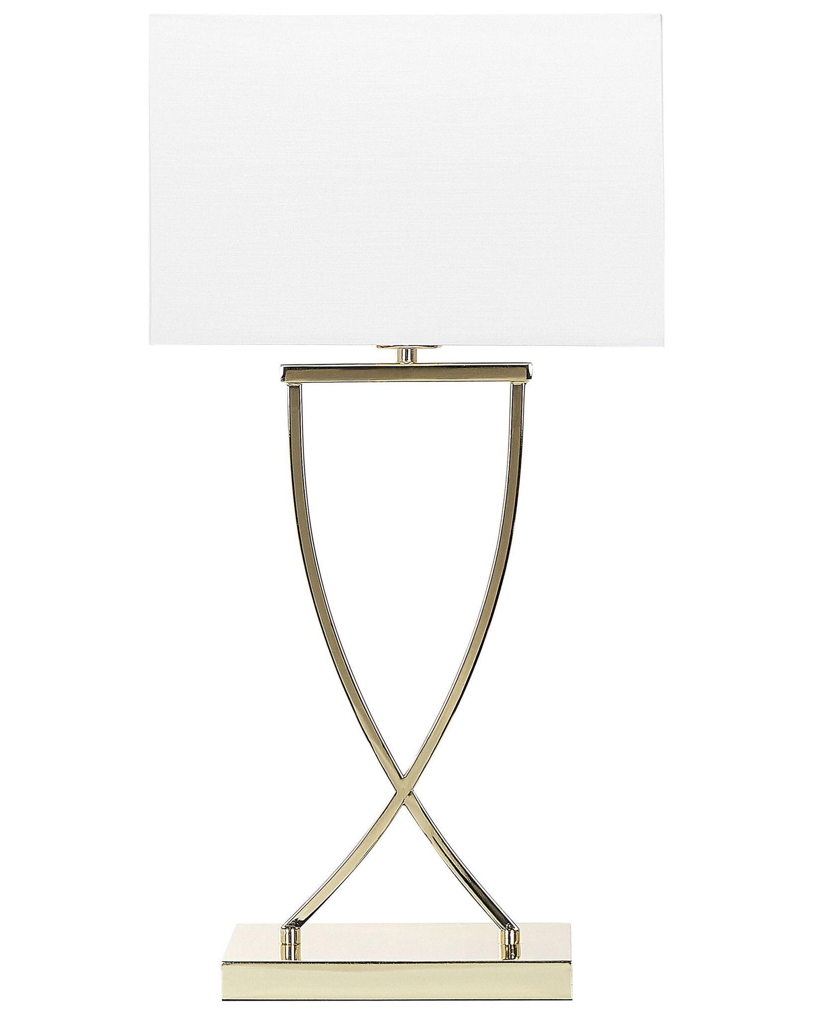 Beliani Tischlampe Yasuni Metall Weiß / Gold