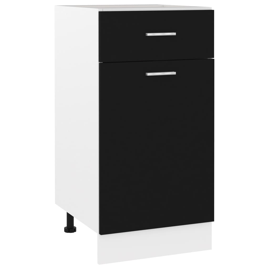 Armoire De Plancher À Tiroir Noir 40x46x81,5 Cm Bois Ingénierie Vidaxl