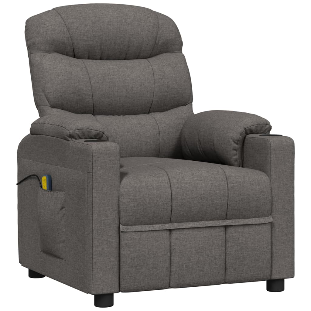 Massage Chair Dark Grey Fabric Vidaxl