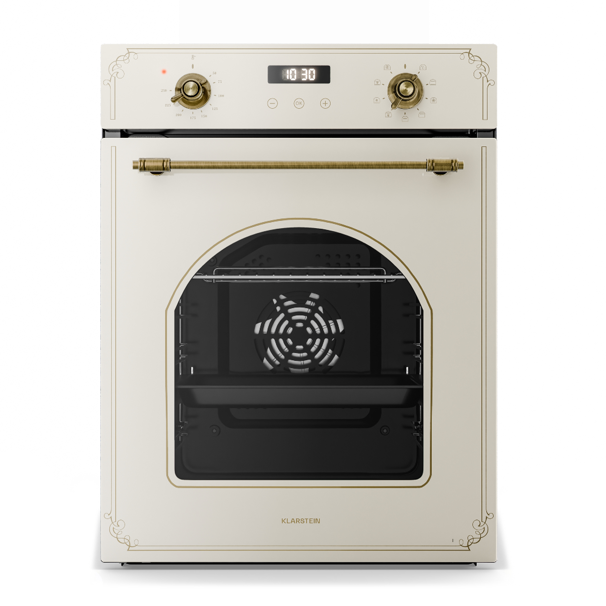 Klarstein Elizabeth Slim Built-in Oven - 49l Electric Oven With 9 Functions, Digital Timer, Steam-cleaning, Removable Glass Door, Black Tempered