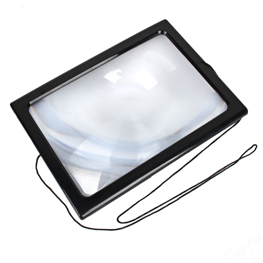 Loupe A4 mains libres 3x à 4 LED, pieds pliables et cordon de cou, lot de 1