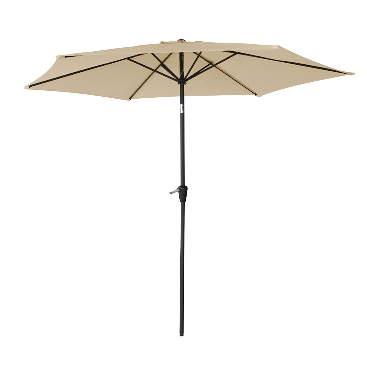 Happy Garden – Parasol Droit Rond 2,70m Beige – Mât En Aluminium