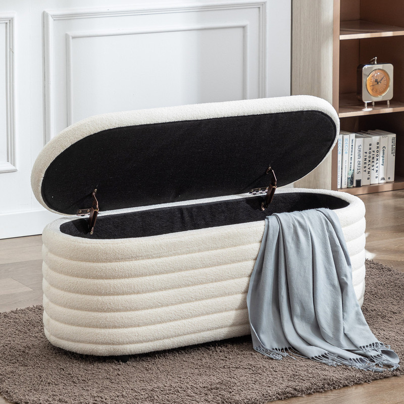 Wahson Banc De Rangement En Fausse Fourrure