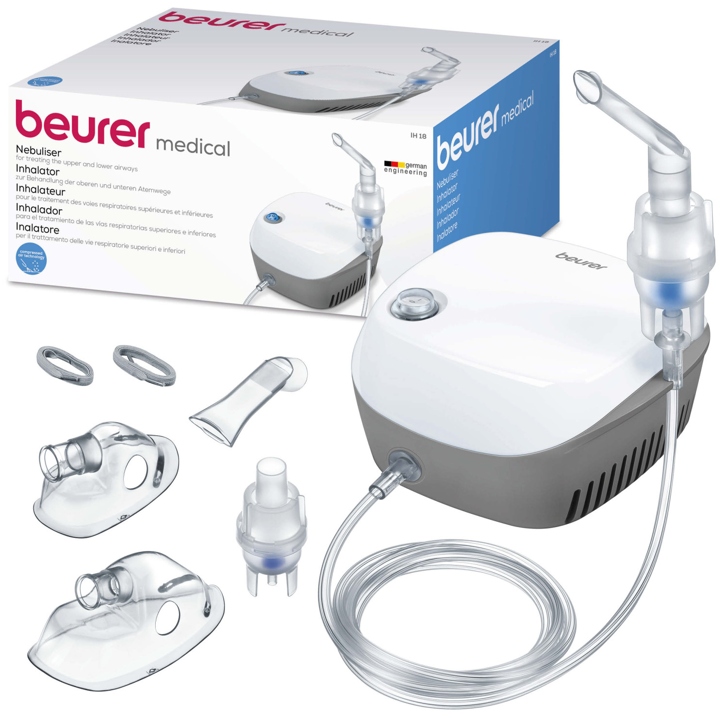 Beurer Grau Inhalationsgerät "Ih 18 Inhalator Zur Behandlung Der Oberen Und Unteren Atemwege" Effektive Verneblung Mittels Ac Kompressor-Drucklufttechnologie von Baur - Image 4