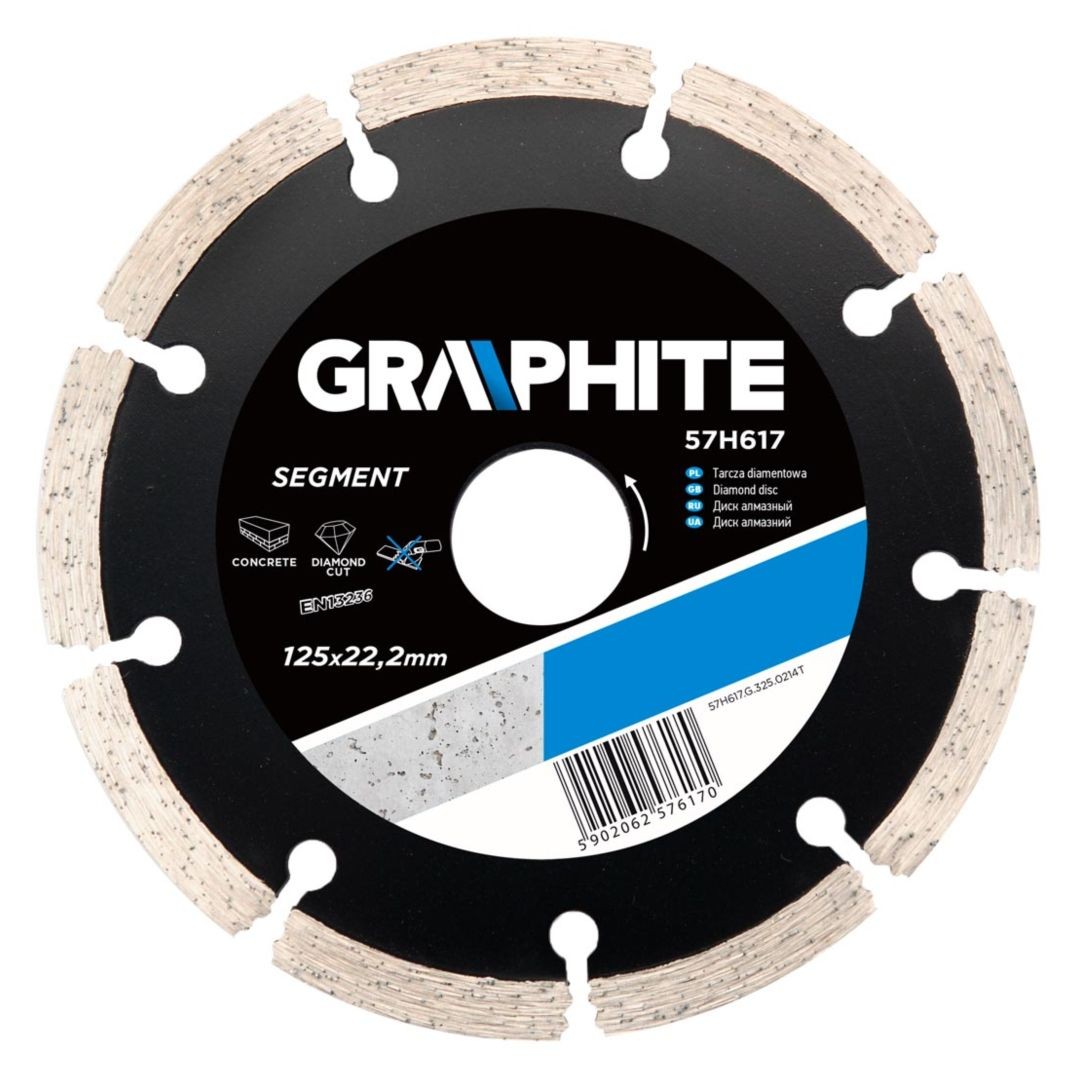 Graphite Schwarz Diamantscheibe 125 X 22,2 Mm, Segmentiert