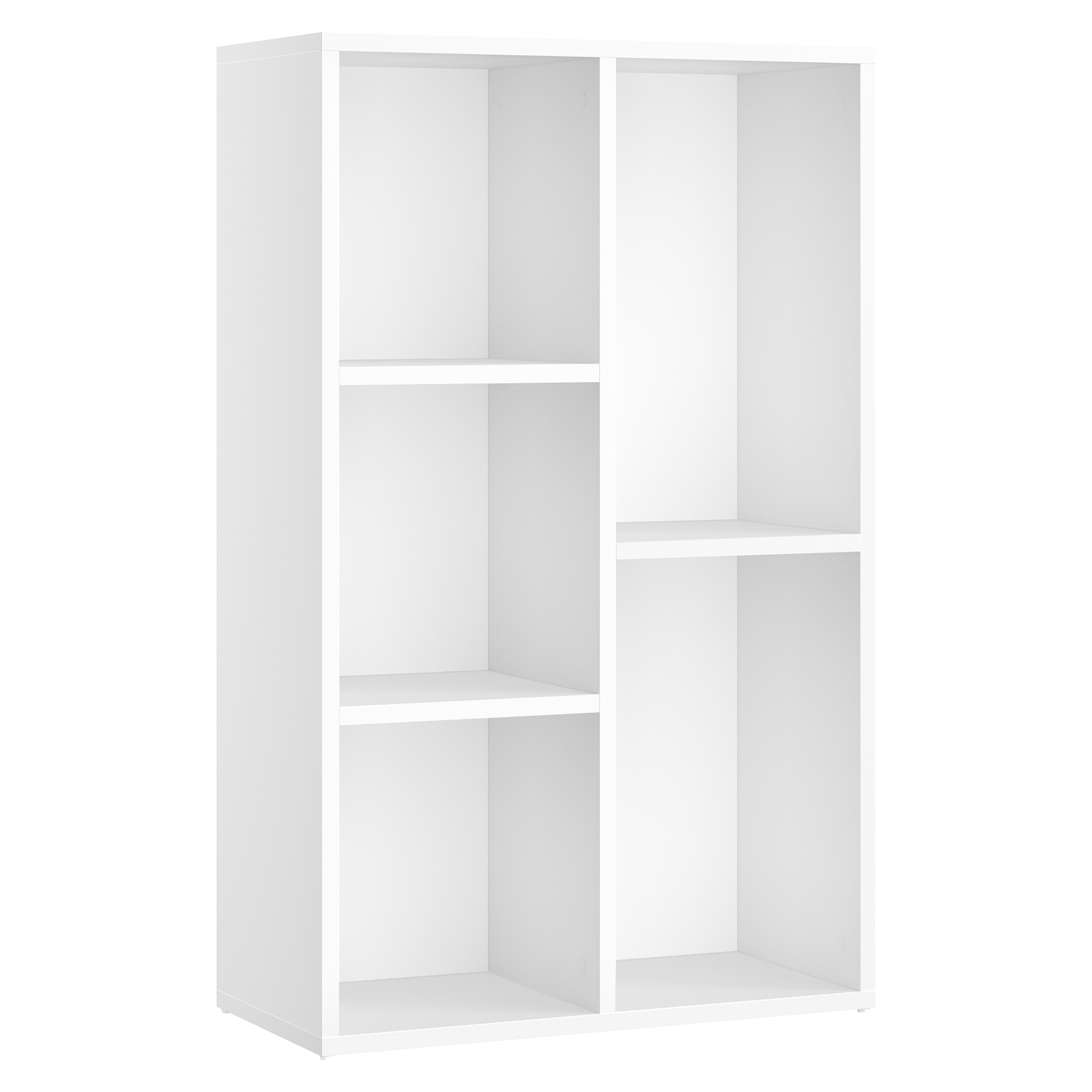 Bibliothèque, Étagère, Meuble De Rangement Avec 5 Compartiments, Étagère Sur Pied, Bibliothèque Cubique, Pour Salon, Bureau, Salle À Manger, Blanc Nuage
