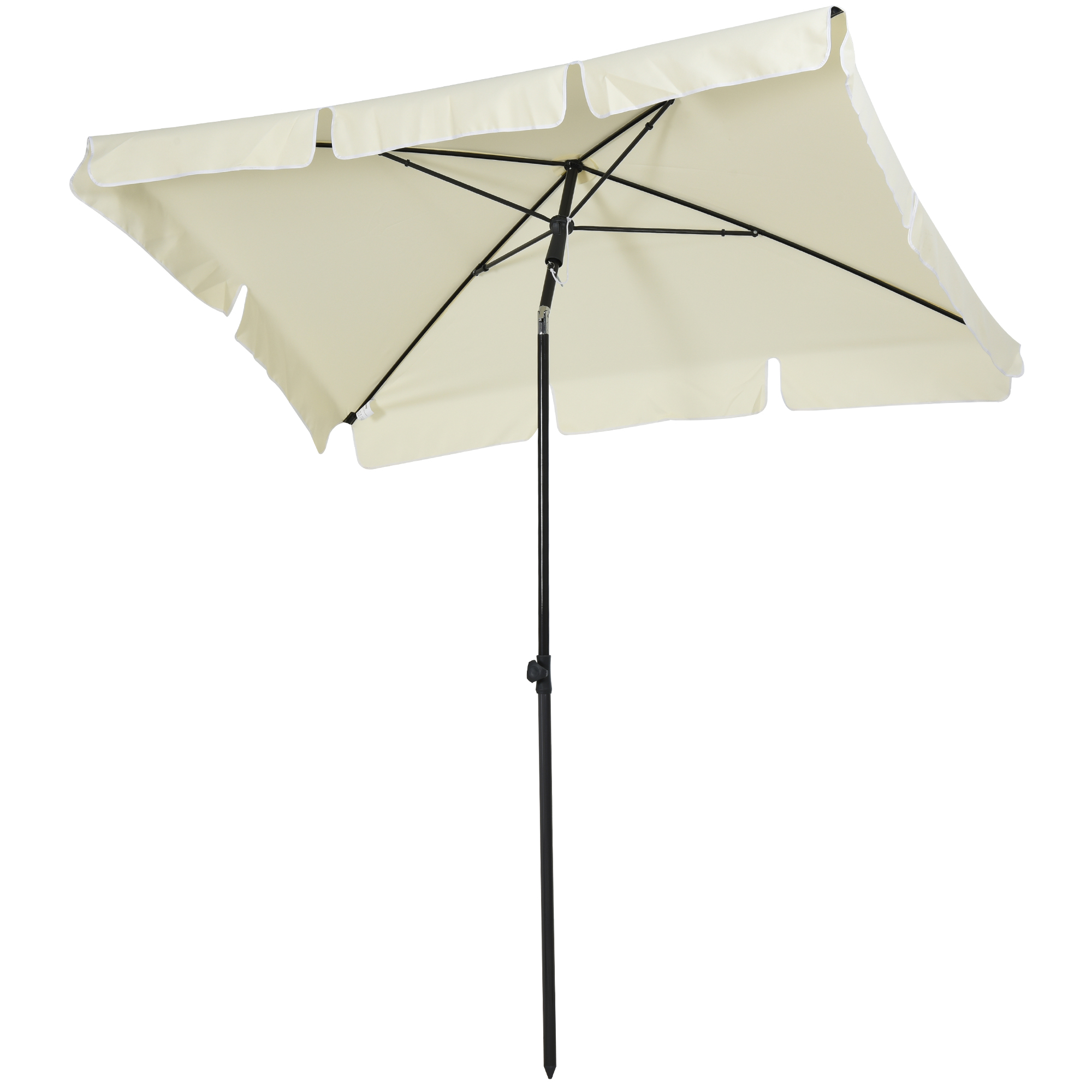 Outsunny - Parasol Rectangulaire Inclinable Alu Acier Polyester Haute Densité Diamètre 2 M Beige Clair