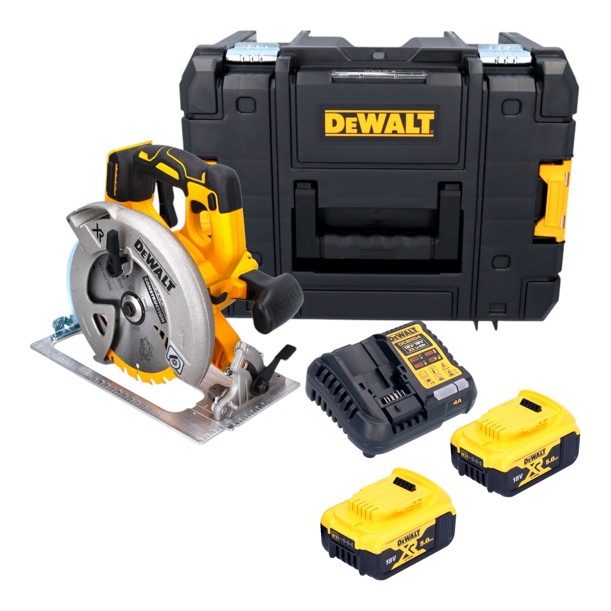 Dewalt Dcs 570 P2t Akku Handkreissäge 18 V 184 Mm Brushless + 2X Akku 5,0 Ah + Ladegerät + Tstak
