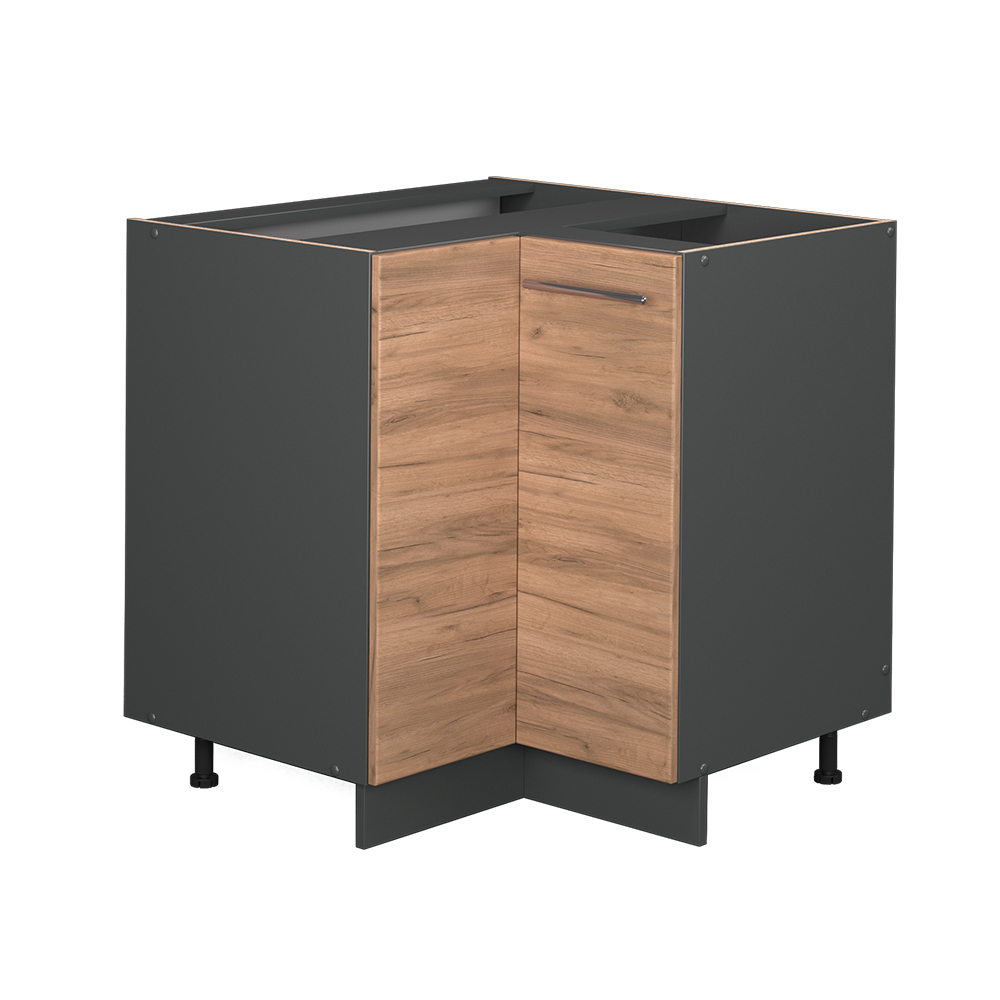 Meuble D'Angle Fame-line, Chêne De Force Doré, 80.5 Cm Sans Plan De Travail Vicco