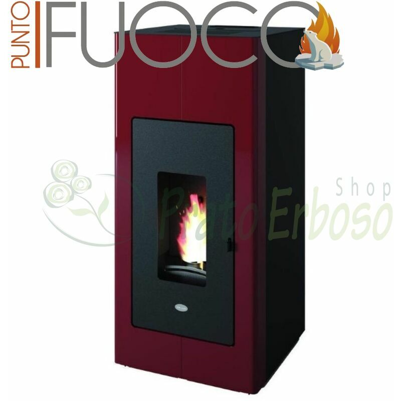 Ilaria Hydro - Termostufa A Pellet Da 17.5 Kw Rosso