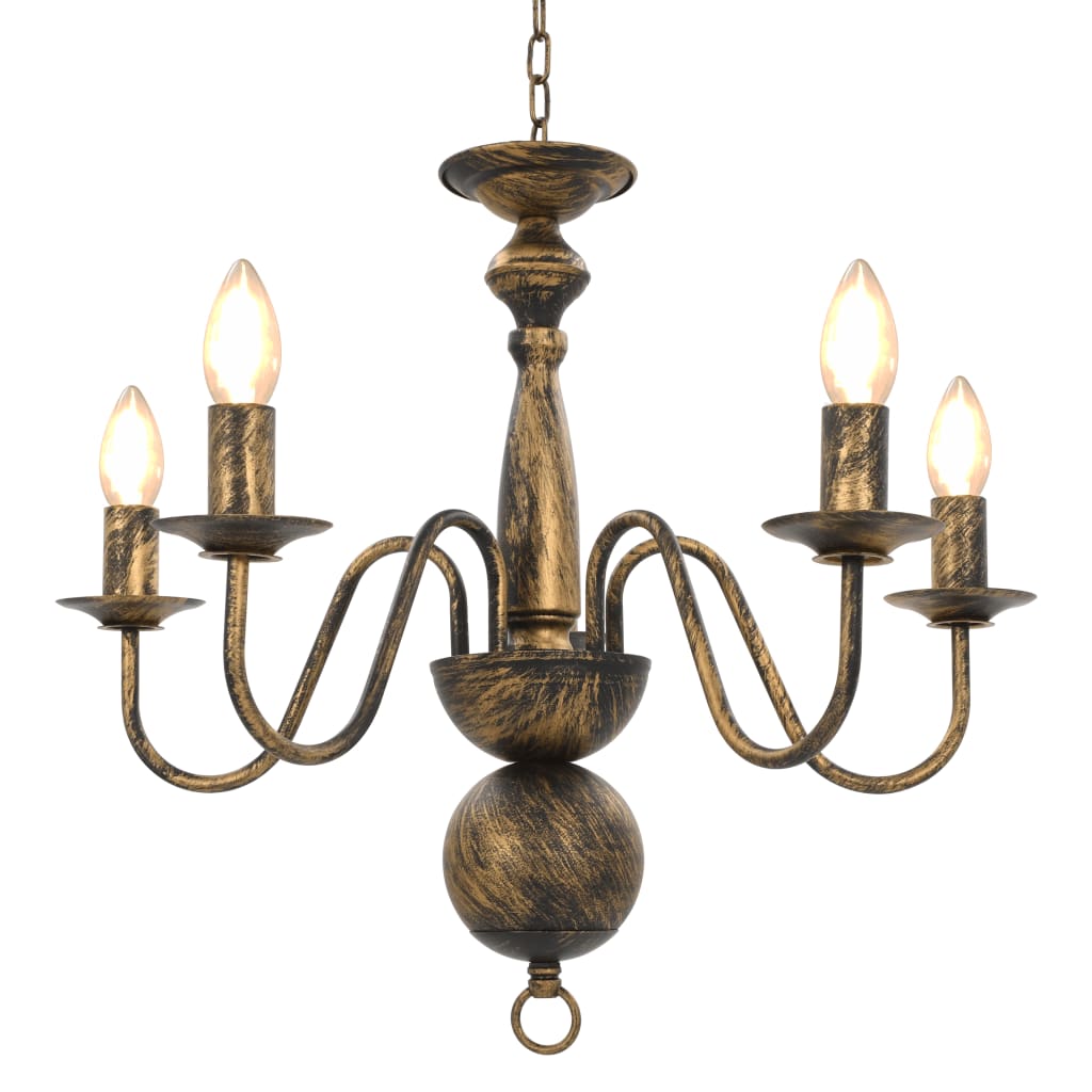 Lustre Noir Antique 5 Ampoules E14