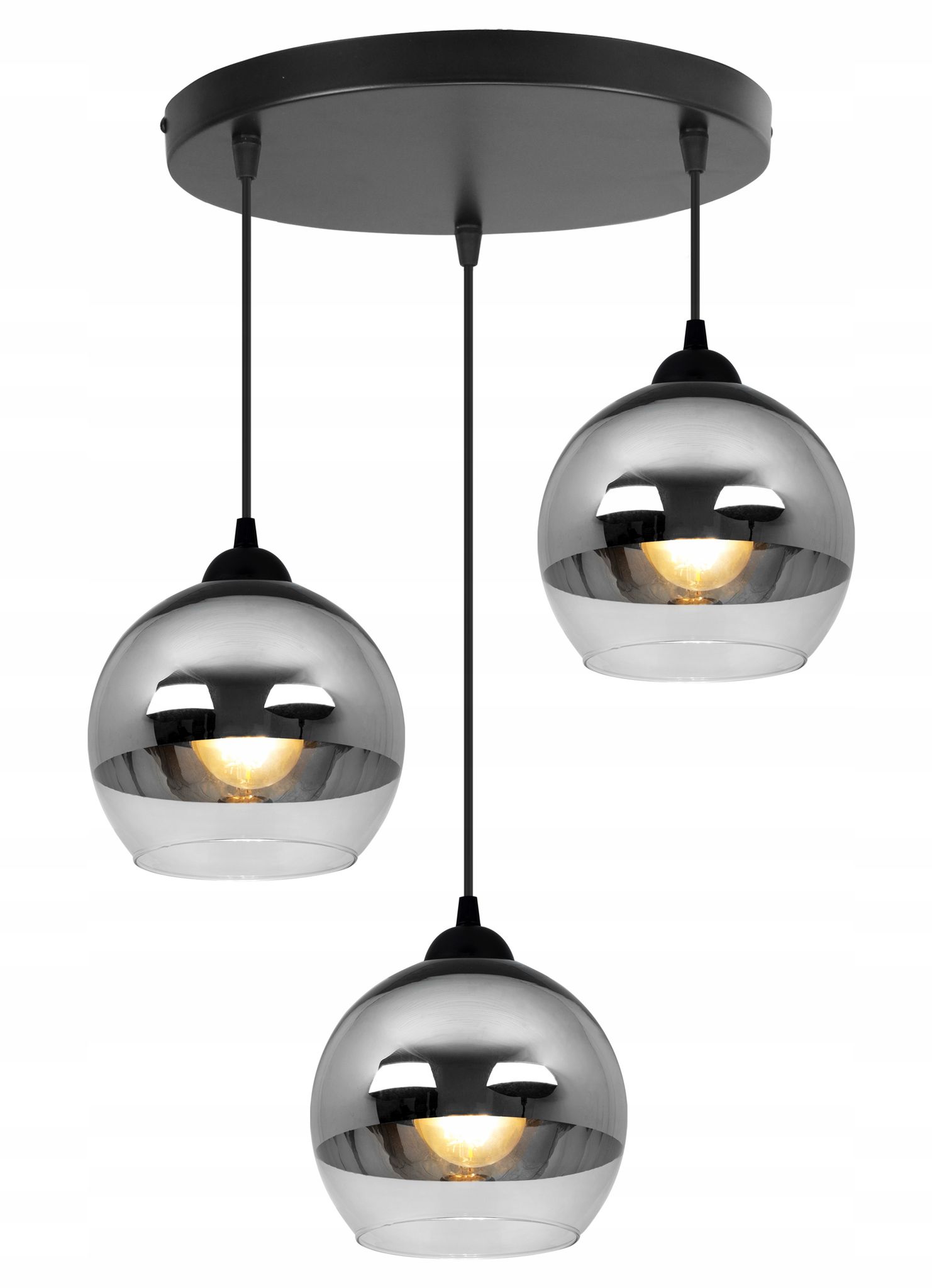 Élégante Lampe Suspendu Abat-jour En Verre Chrome Led