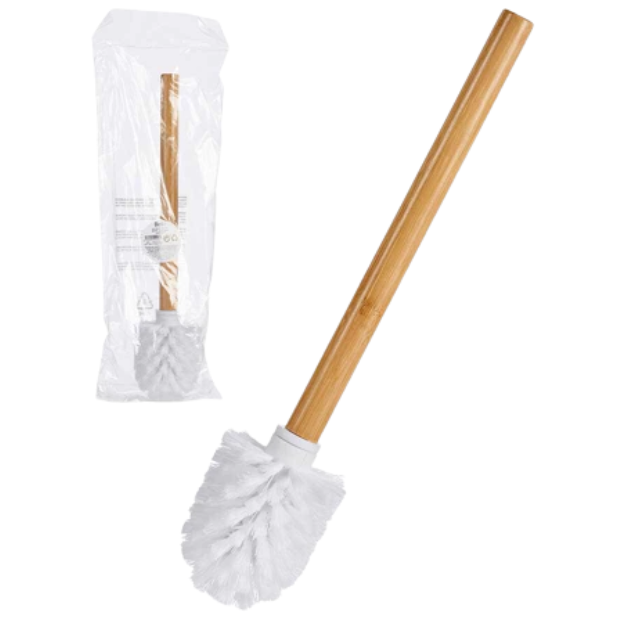 Bigbuy Badezimmeraccessoires, Wc-bürste Mit Bambusholzhalter, Weiß, Stehend