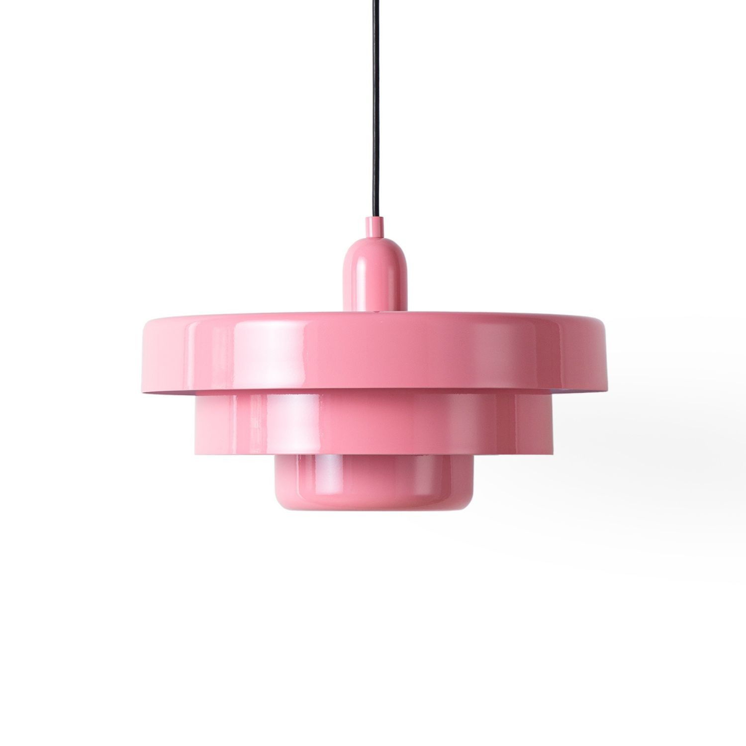 Barcelona Led – Suspension E27 Rose – Abat-jour Métallique 3 Niveaux – Hauteur Réglable – Pour Salons Et Restaurants