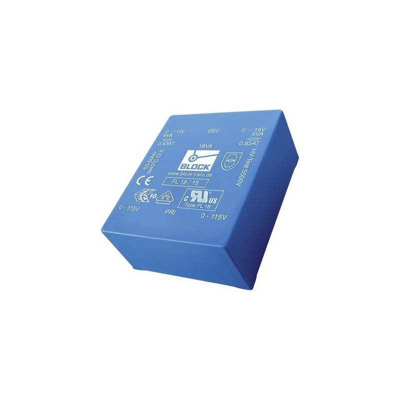 Block, Ui 39/17 Trasformatore Piatto Fl 30 Va 2 X 115 V 2 X 6 V 2 X 2.5 A 30 Va .