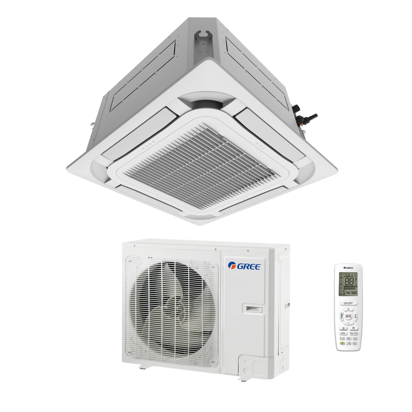 Climatizzatore Condizionatore Gree A Cassetta A 8 Vie 36000 Btu Gud100t/a-t R-32 Wi-fi Optional Trifase Con Telecomando E Pannello Incluso - Novità