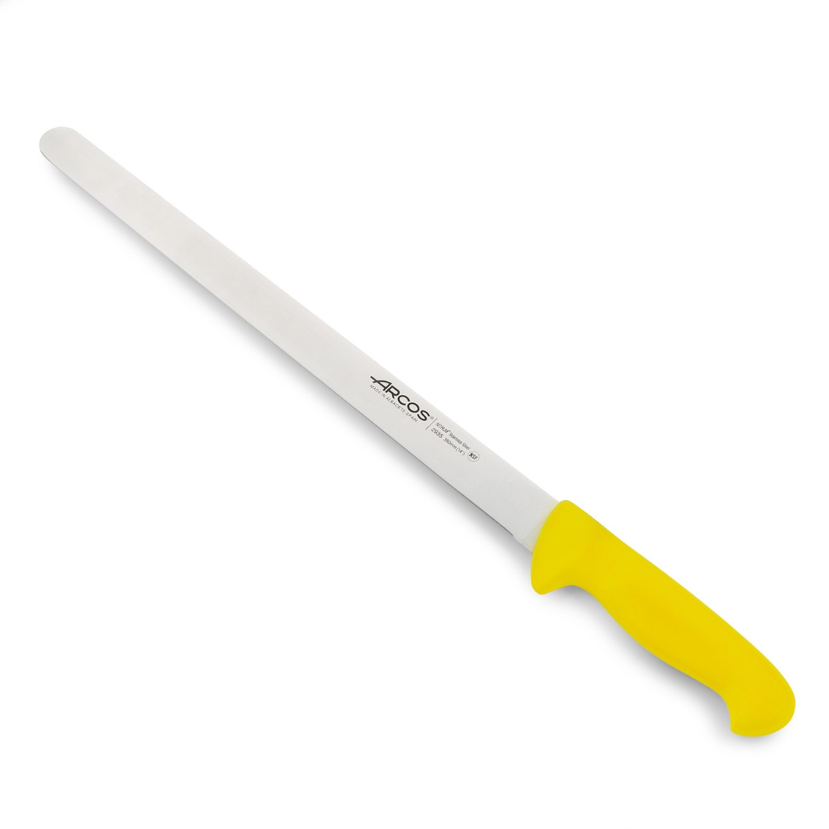 Arcos Unisex Gelb Wurstmesser Farbe - Prof 293500 In Edelstahl Nitrum Und Mango Ergonomische E Polypropylenklinge Und 35 Cm Klinge, Schaukasten