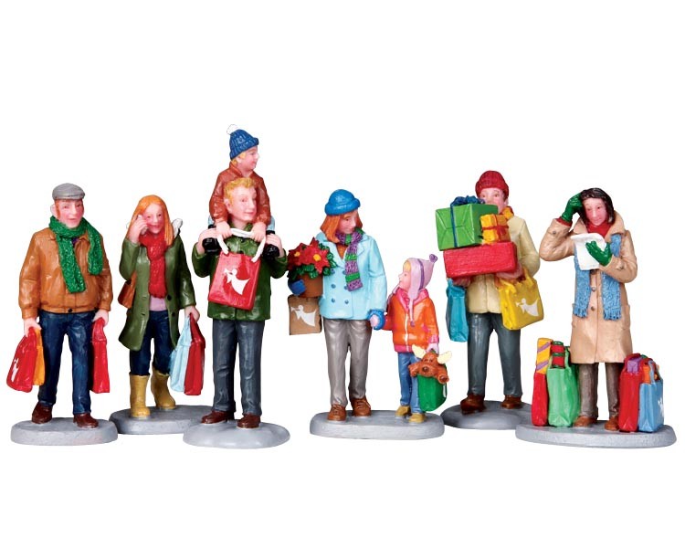 Lemax-92683-671, Holiday Shoppers, Set/6, Weihnachtsdorf, Weihnachtsfiguren - Image 4