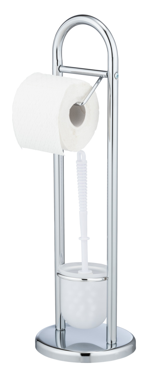 Stand Wc-garnitur Siena Chrom, Silber Glänzend, Stahl Glänzend , Polypropylen Satiniert - Silber Glänzend - Wenko