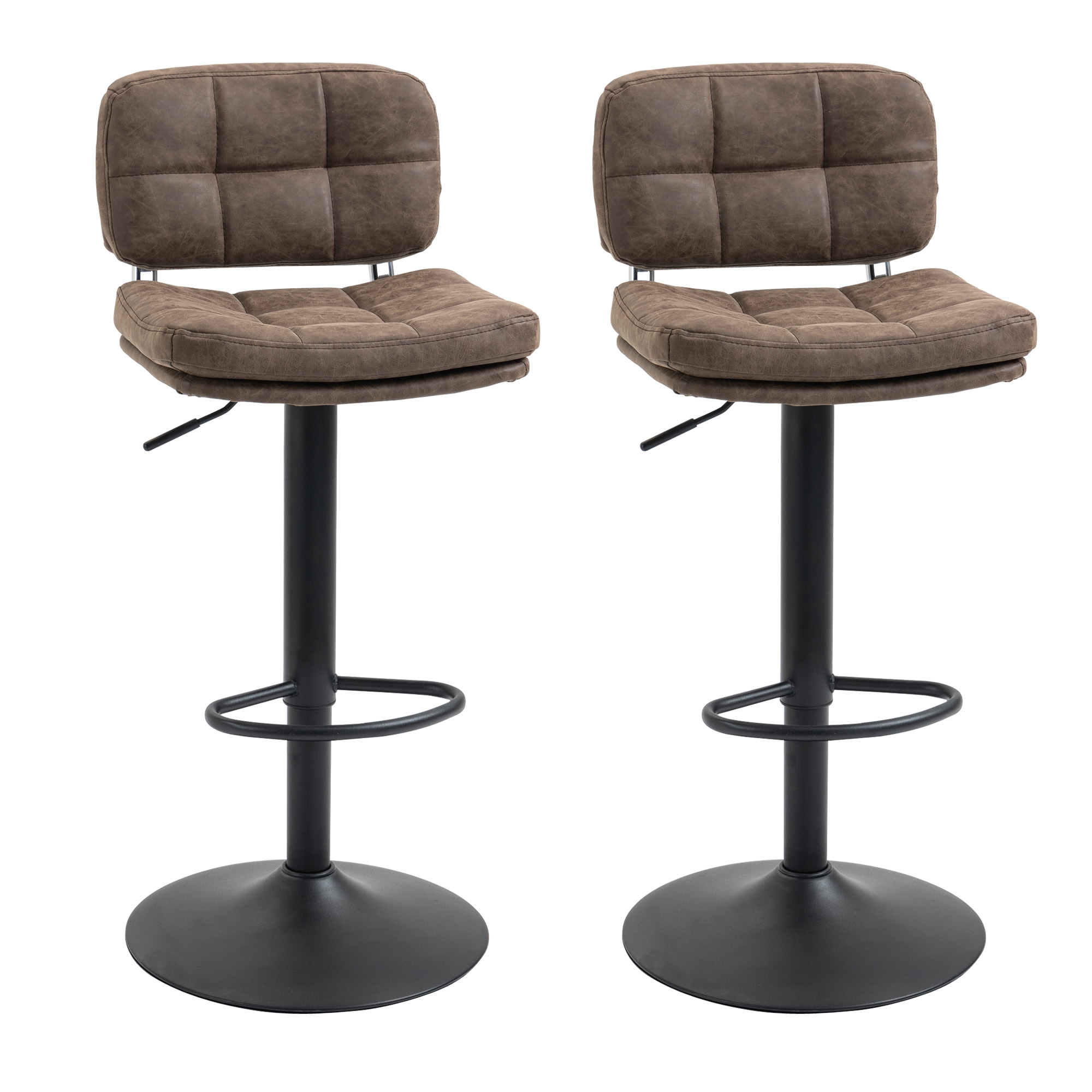 Lot De 2 Tabourets De Bar Vintage Capitonné - Pivotant