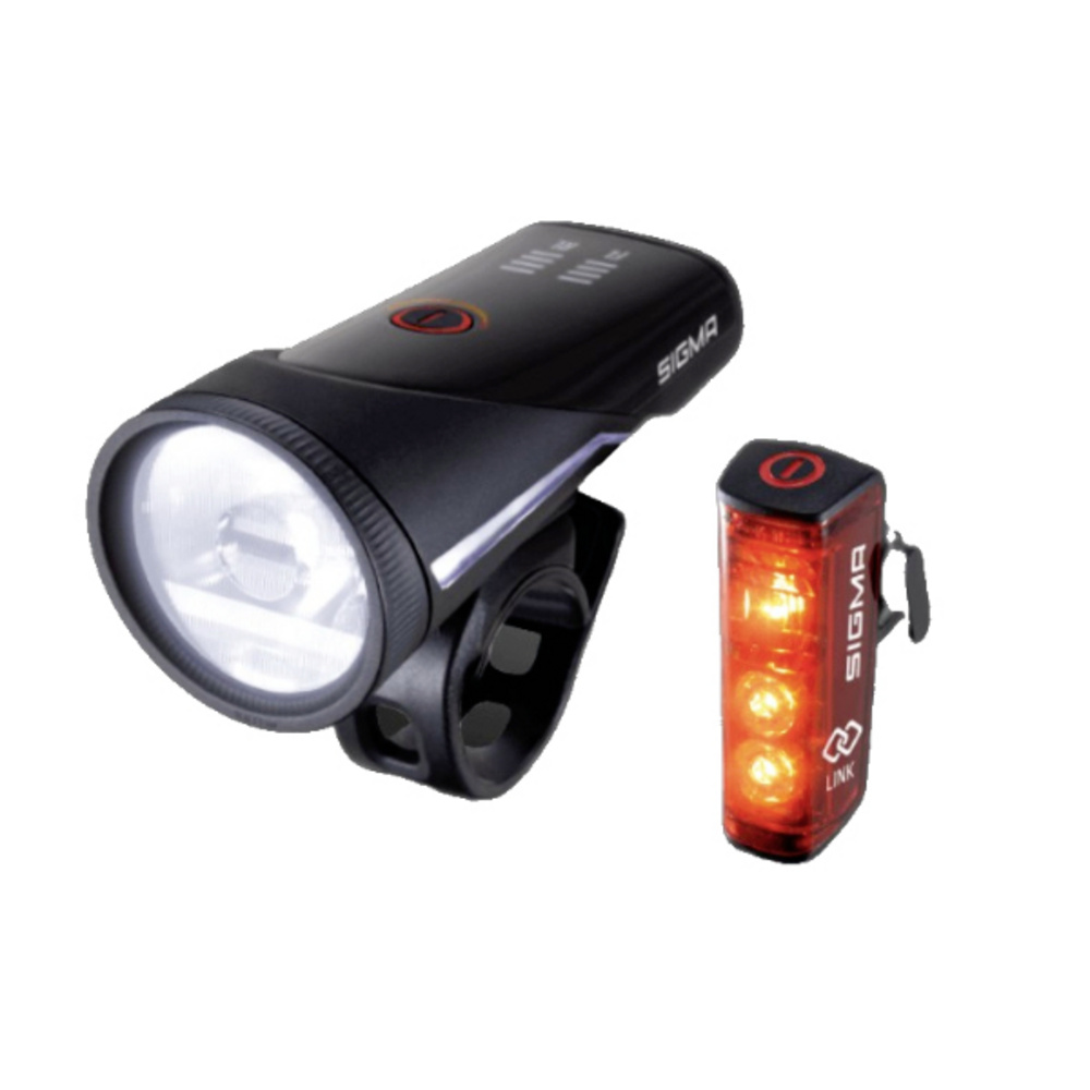 Sigma Schwarz Fahrradbeleuchtung Set Aura 100 Set W/ Blaze Link (Screw Mount) Led Akkubetrieben