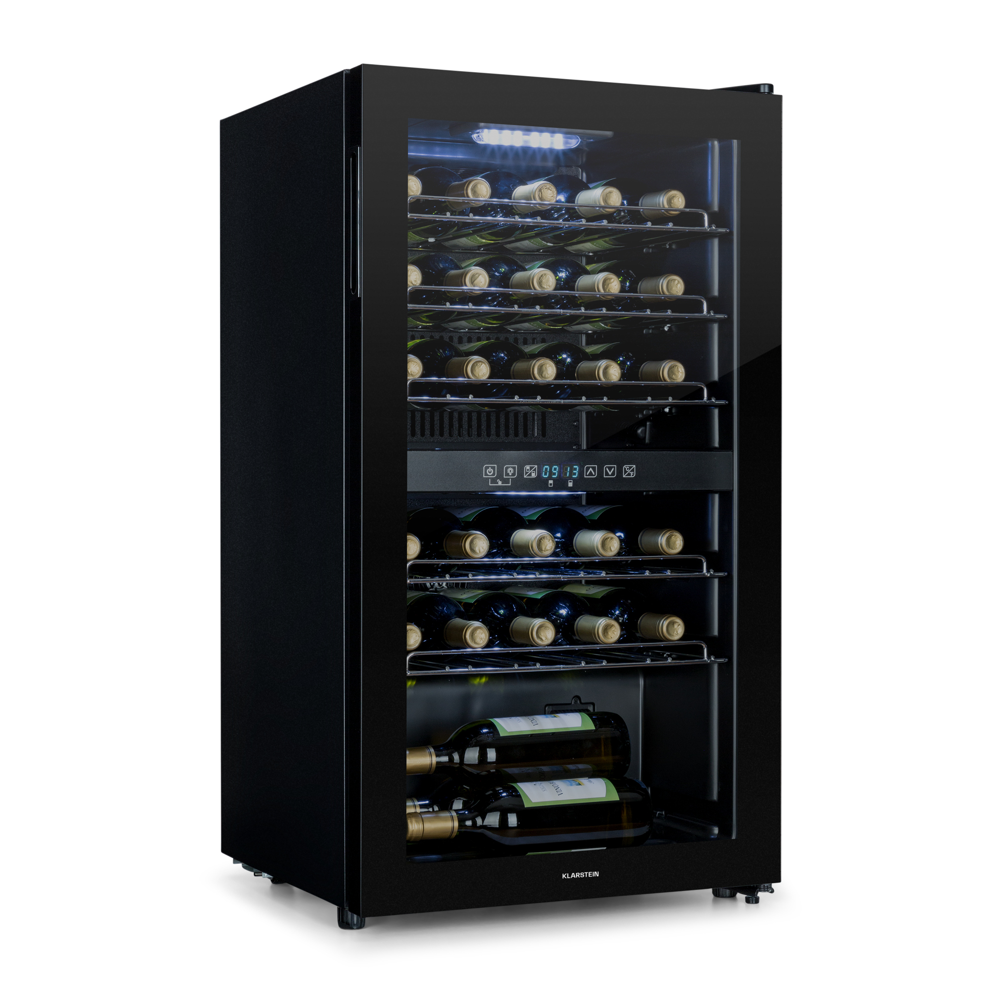 Klarstein - Weinkühlschrank Shiraz, 1 Zone Getränkekühlschrank Schmal, Kühlschrank Mit Glastür, Flaschenkühlschrank Klein, Weinschrank Für