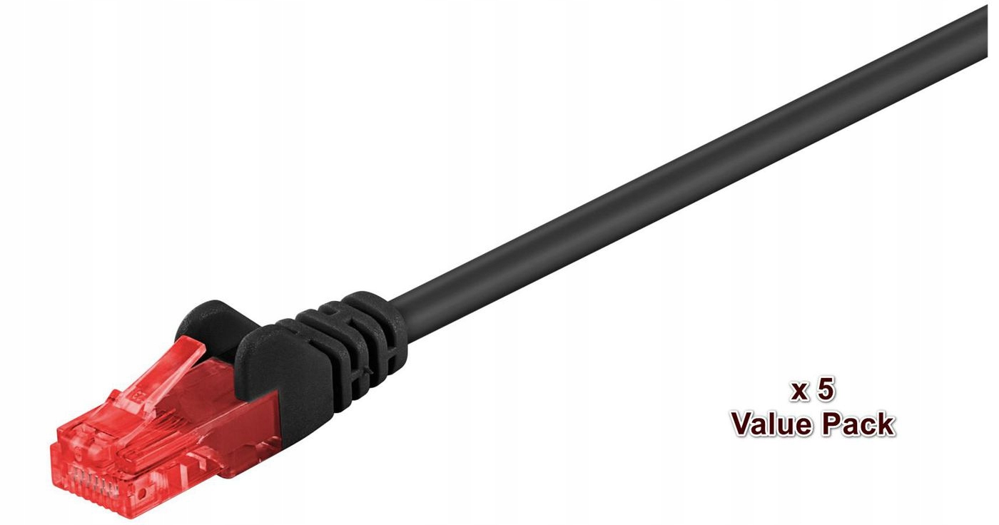 Microconnect Schwarz U/Utp Cat6 15M 5Er-Pack