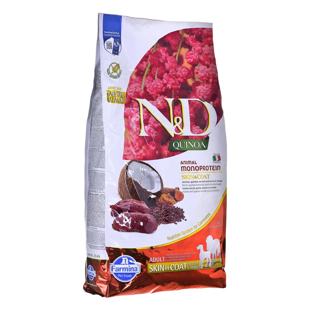 Farmina ND Quinoa Skin Coat Grain Free Medium/Maxi Venado  Pienso para Perros