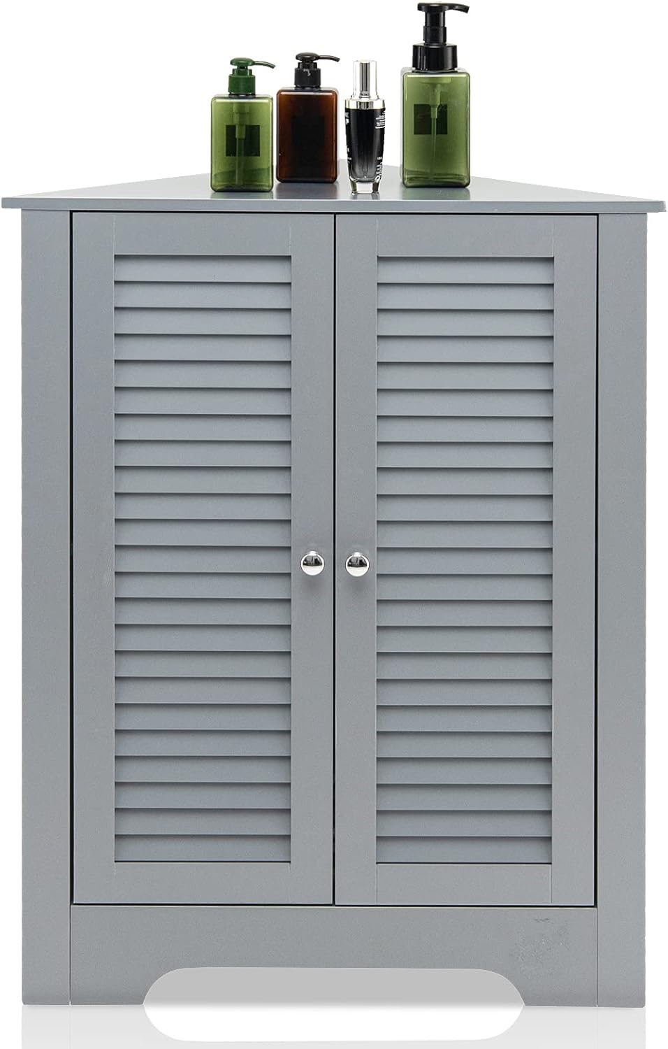 Costway – Armoire D'Angle 63x32x81,5 Cm – 2 Portes À Volet – Étagère