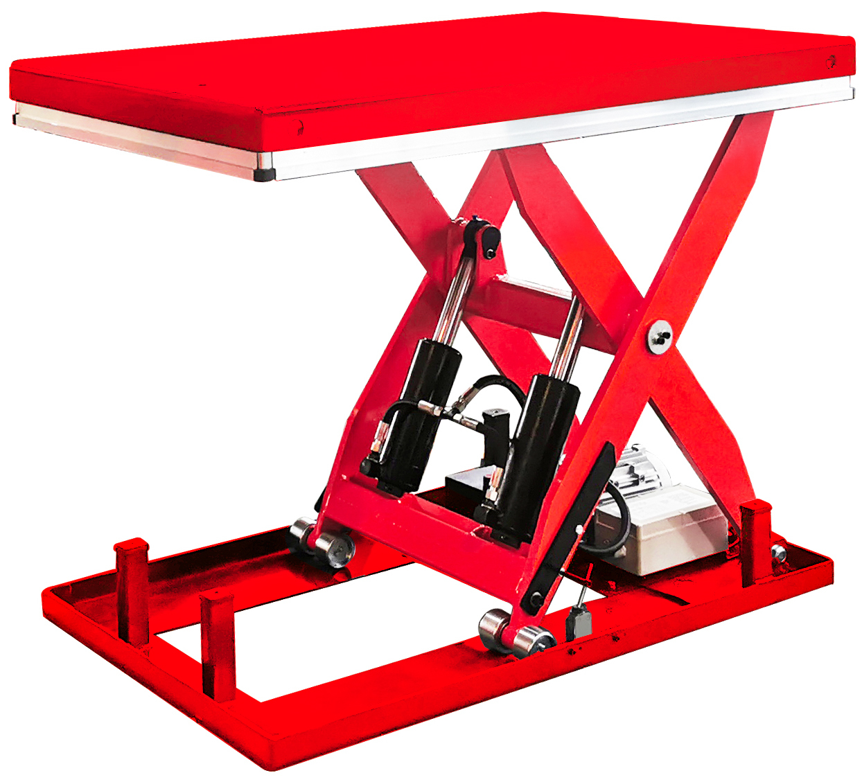 Table élévatrice à ciseaux électro-hydraulique 3000 kg, hauteur 1020 mm, plateau 1300 x 800 mm, moteur 2,2 kW 230 V