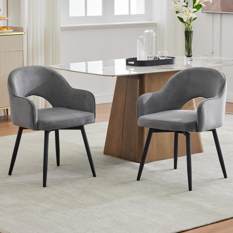 Wahson Lot De 2 Chaises En Velours Gris – Chaise Salle À Manger Moderne
