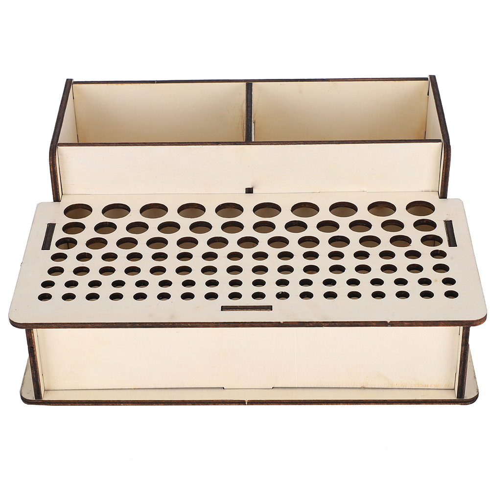 Coffret en bois pour outils de maroquinerie, organiseur de rangement sur étagère, boîte de stockage, 102 fentes