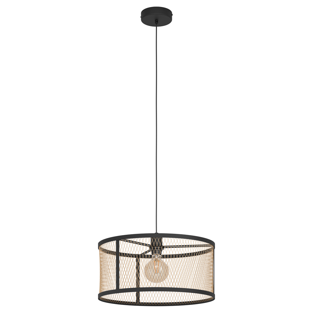 Eglo Schwarz Hängeleuchte "Dellow Pendellampe - Stahl - E27 - 1X40w - Ip20", 1, Ø 45Cm H: 110Cm, 1 Stk., Leuchten, Hängelampe, Deckenlampe, Wohnzi... - Bild 4