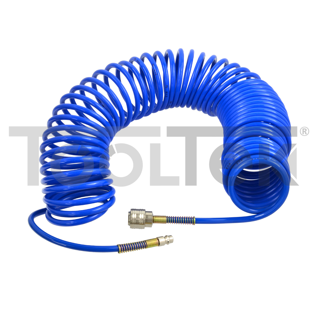 Geko G02967 Tubo Aria Compressa Compressore Flessibile Spirale 15mt 5x TOOLTEK