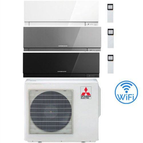 Climatizzatore Condizionatore Mitsubishi Kirigamine Zen Wifi Bianco - Nero - Silver Trial Split Inverter 9000 + 9000 + 12000 Btu Con U.e. Mxz-3f54vf Classe A+++ /a++ Novitá