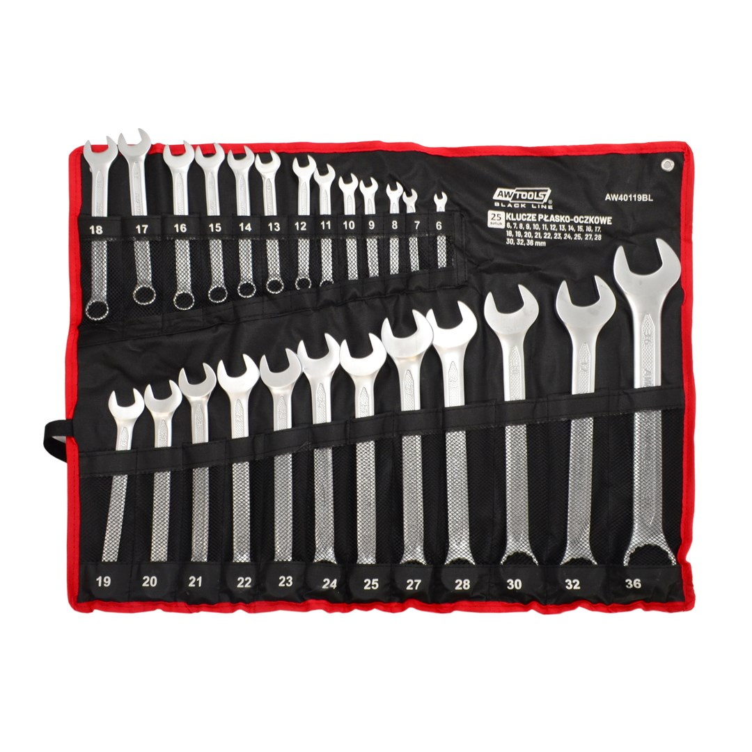 Coco Awtools Kombinationsschlüsselsatz 25-Teilig 6 Mm–36 Mm Schwarz