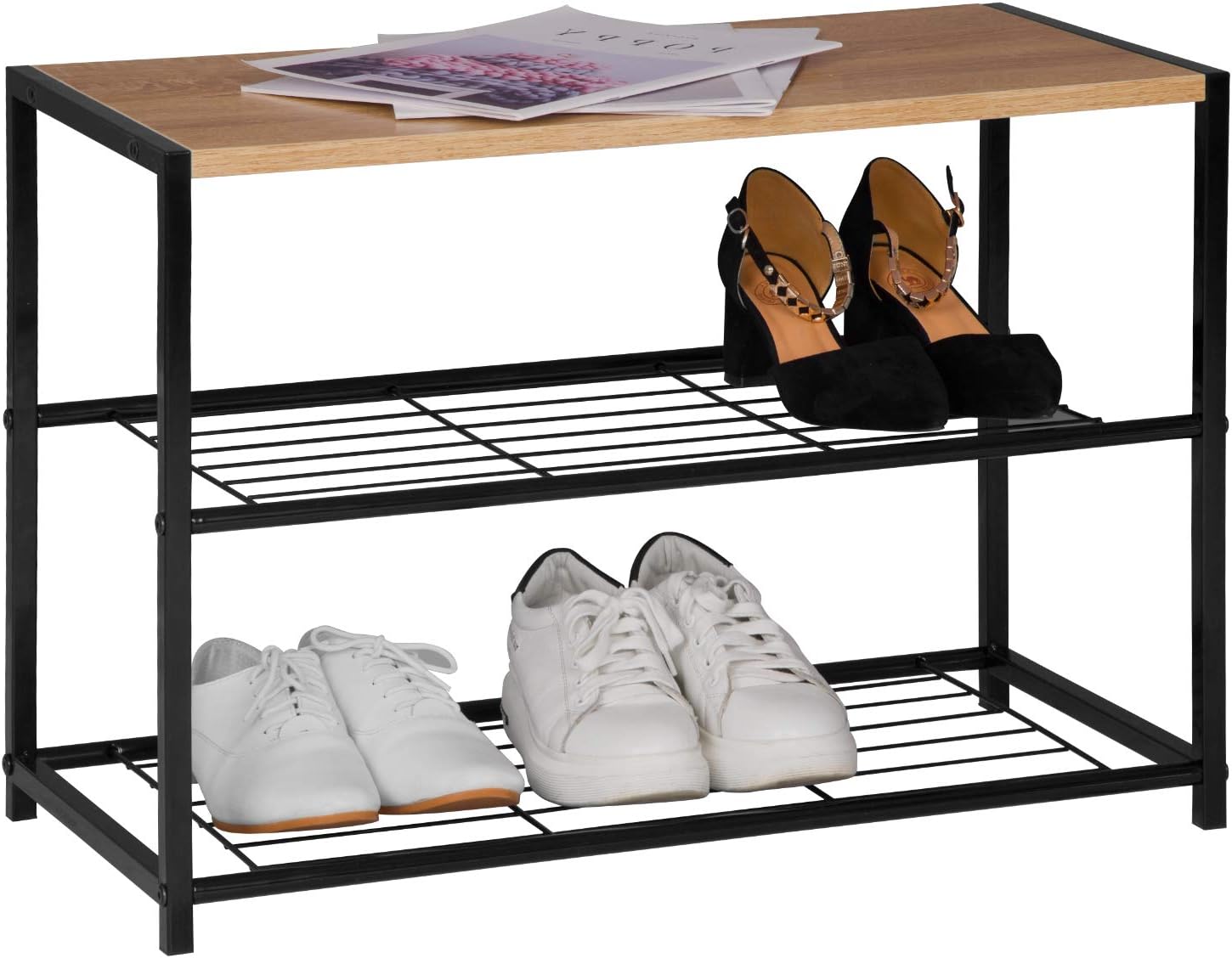 Woltu - Banc Etagère À Chaussures Avec 2 Étagères
