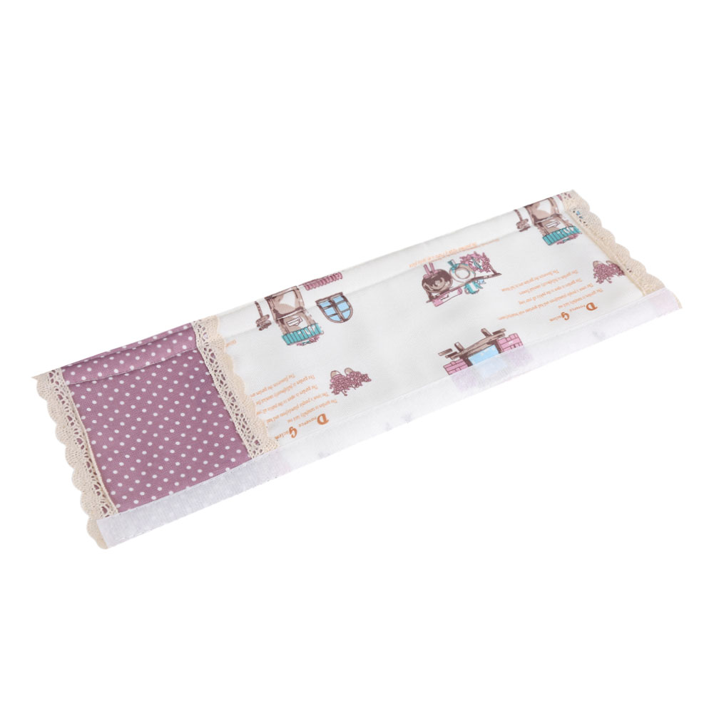 Housse de poignée de réfrigérateur en polyester coton, style pastoral, lavable, 40 x 13 cm, beige, lot de 2