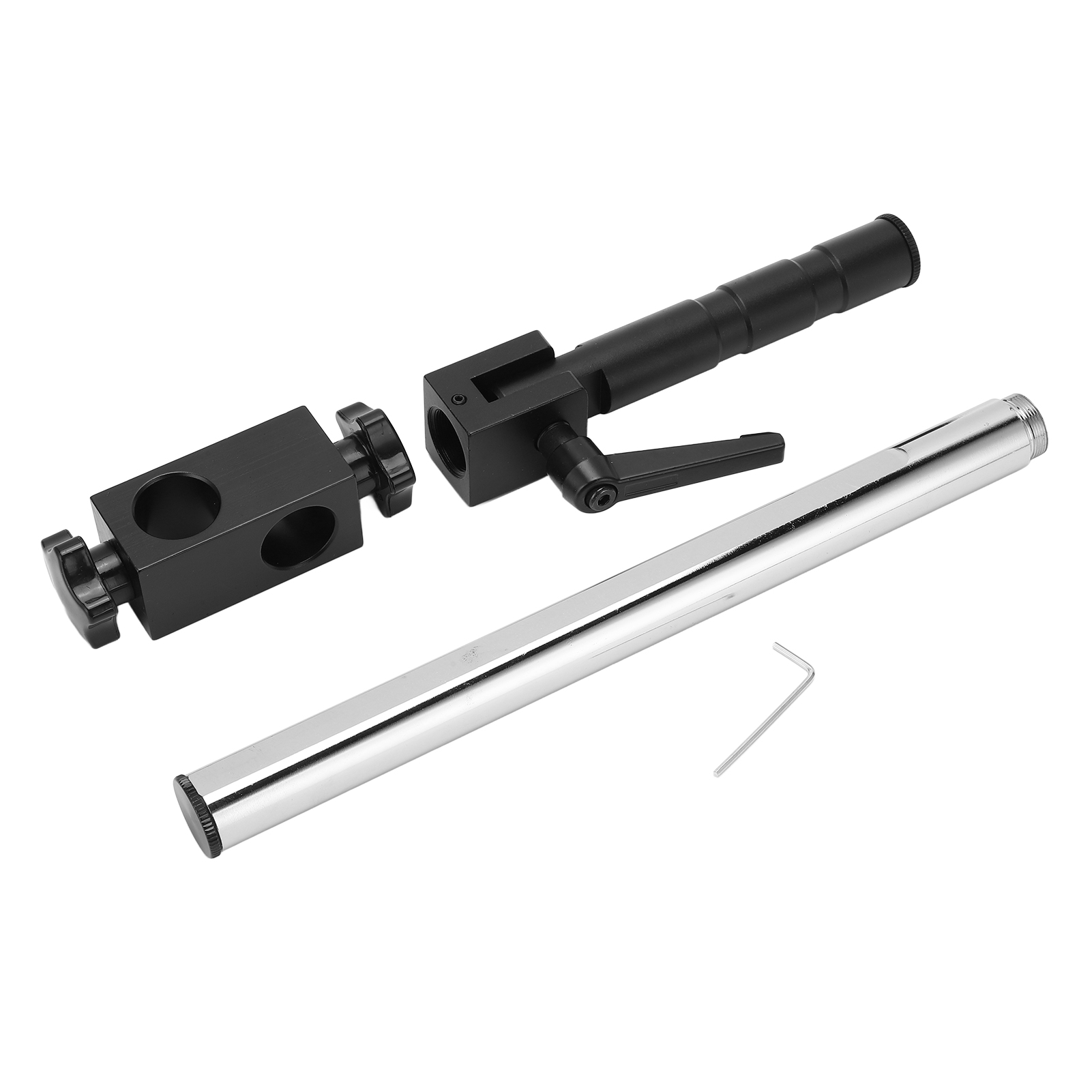 Support réglable 25 mm pour microscope vidéo, bras 300 mm en acier haute dureté, rotatif 360°