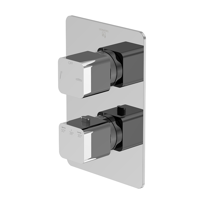 Steinberg Armaturen Versilbert Steinberg Serie 230 Fertigmontageset Zu Unterputzthermostat Mit 2-Wege Umsteller
