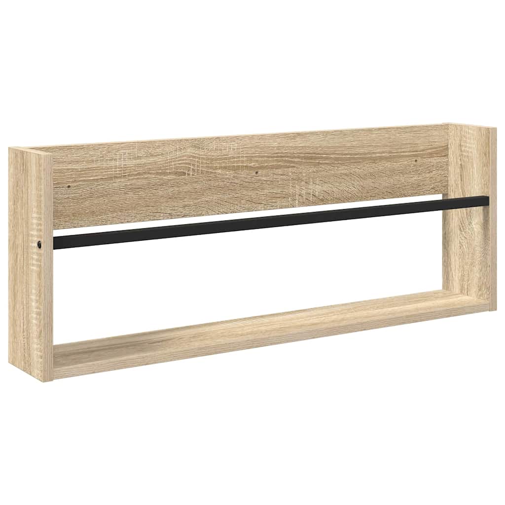 Vidaxl Magazine Rack Sonoma Oak 80 X 12 X 30 Cm Engineered Wood 8721364332362