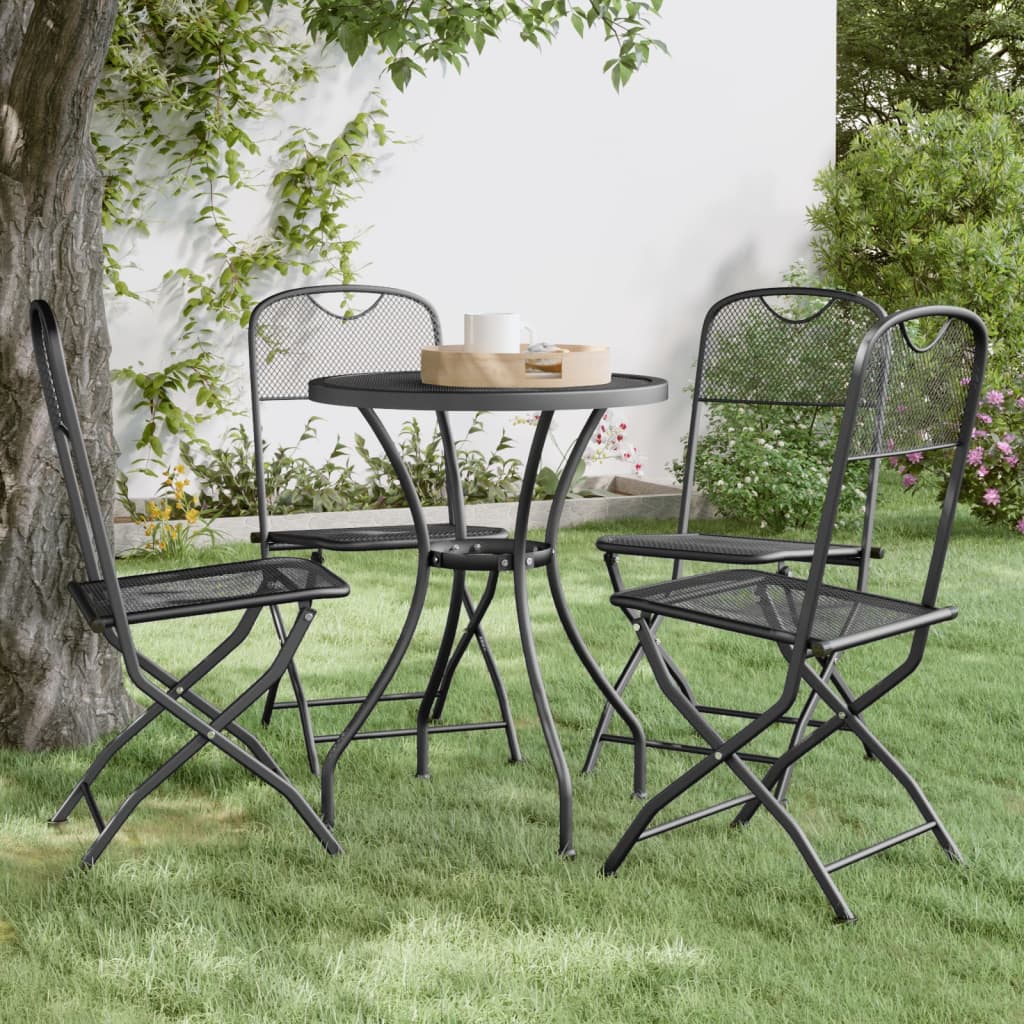 Vidaxl - Chaises Pliables De Jardin 4 Pcs Maille Métallique Anthracite