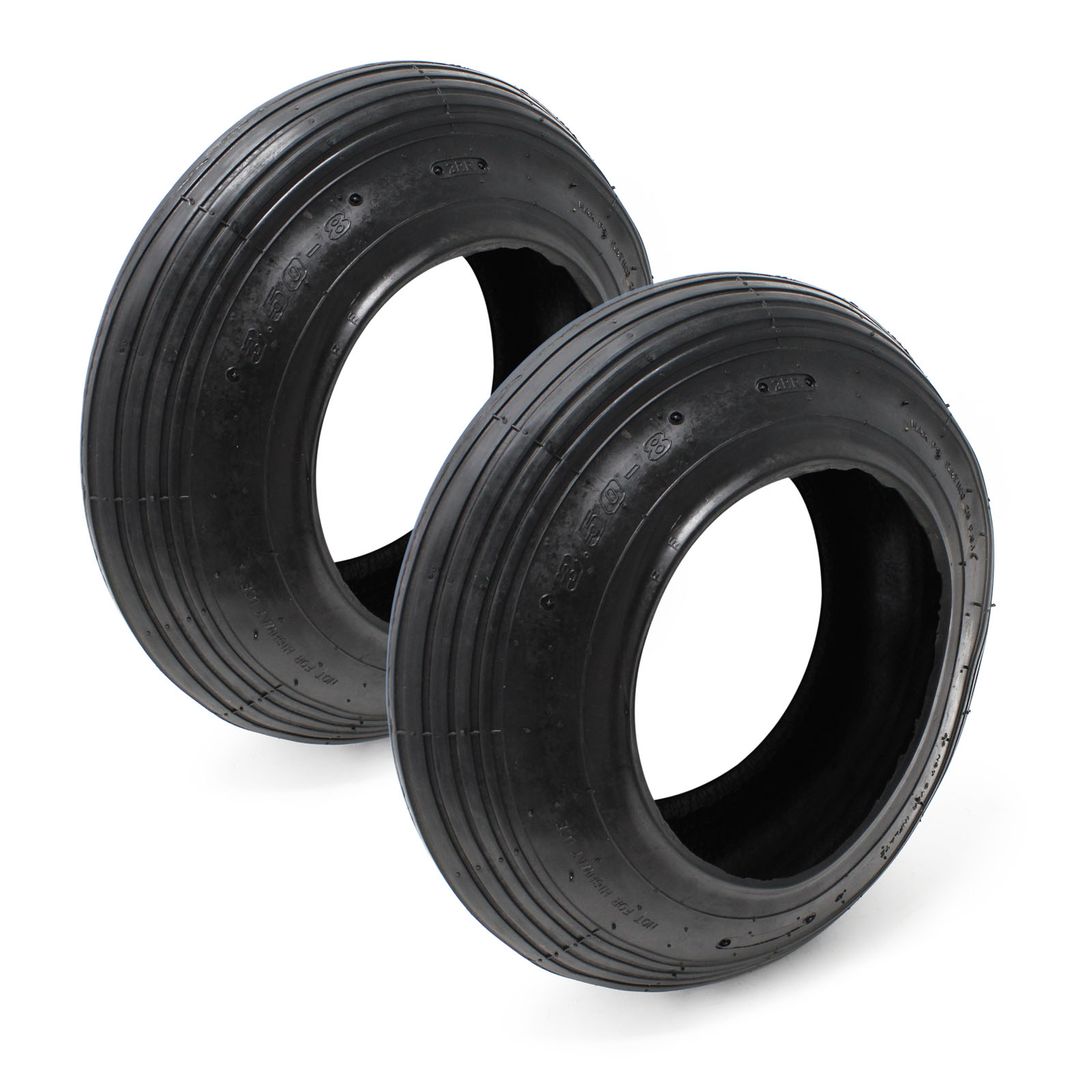 Wiltec Schwarz Zubehör Gartenwerkzeug, 2X Reifenmantel 3.50-8 350X100mm 130Kg Schubkarre Reifen Mantel Luftrad - Image 2