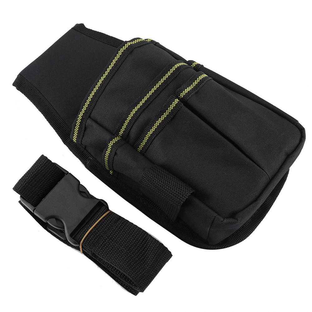 Sacoche ceinture porte-outils de jardin en tissu Oxford, poche à outils d'électricien, noir