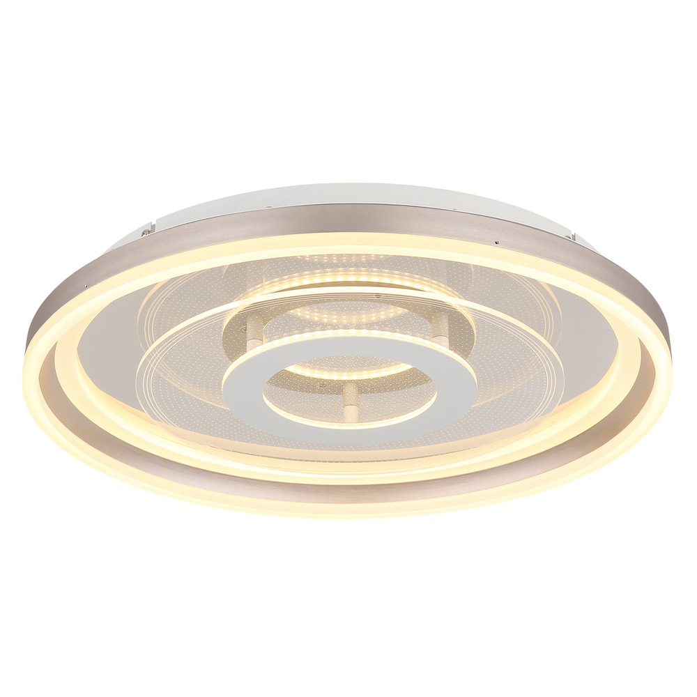 Led Deckenleuchte Silberfarben 3d-effekt Deckenlampe Schlafzimmerlampe D 50 Cm